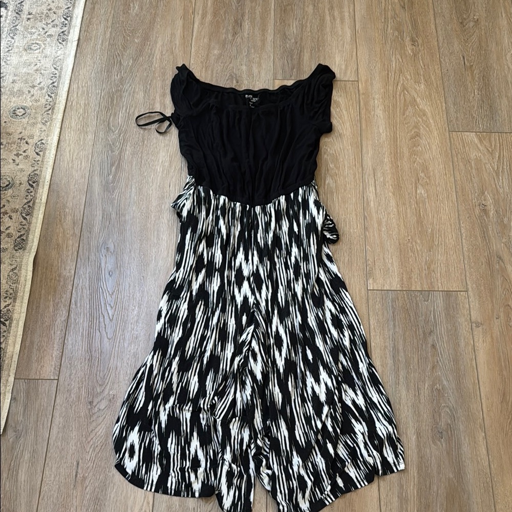 Torrid Black and White Patterned Romper
